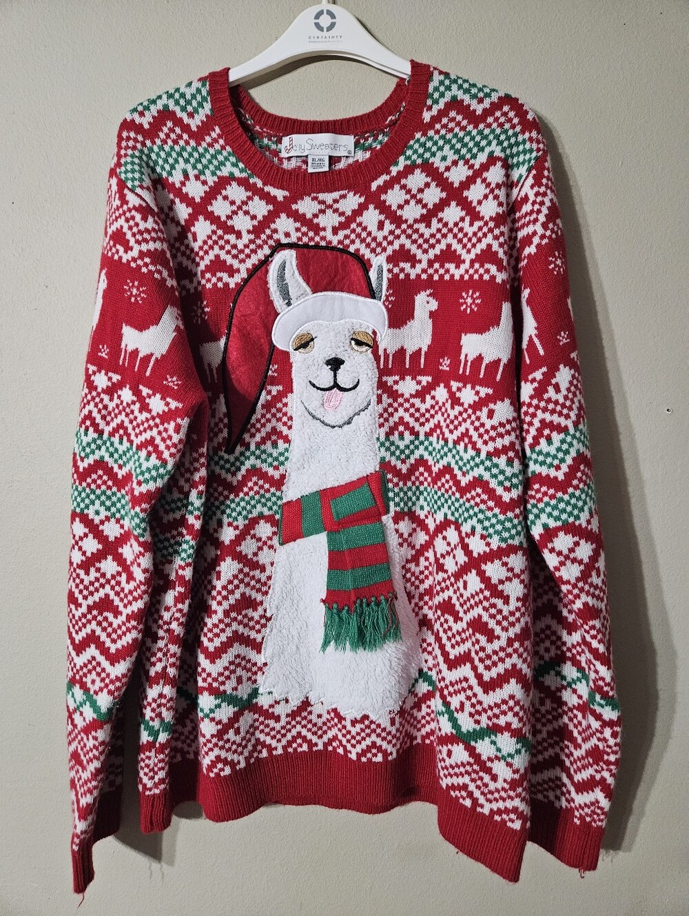 Jolly Sweaters Llama Ugly Christmas Sweater XL